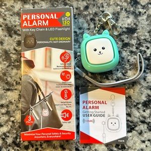 (1) Mint Green Personal Alarm 🚨 with keychain and LED flashlight NWT